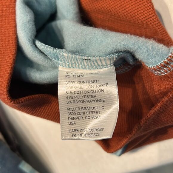 NEW Cruel Denim Southwest Hoodie Sweatshirt Womens Sz S Blue Rust Lightweight - Picture 7 of 7